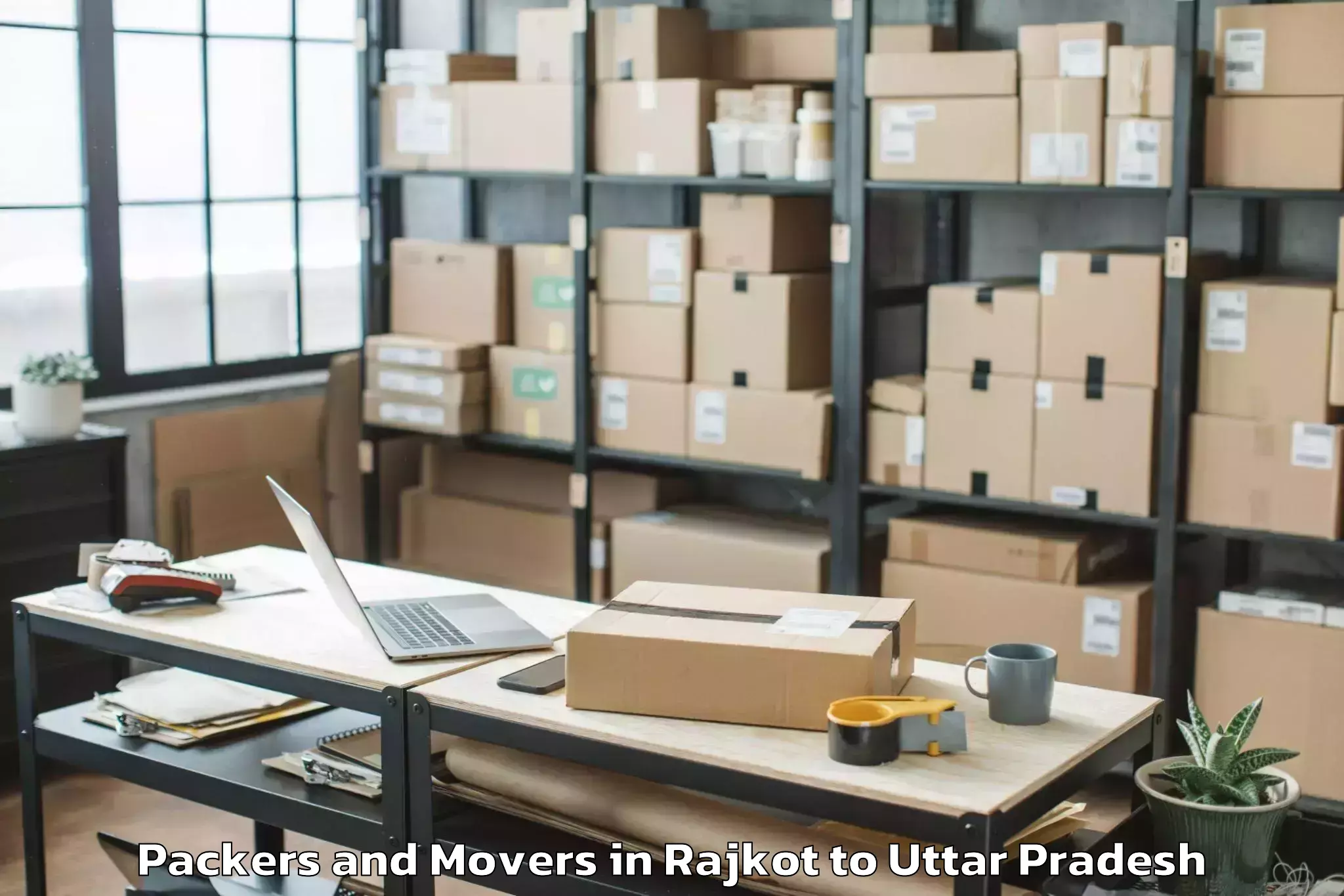 Professional Rajkot to Jagadguru Rambhadracharya Hand Packers And Movers